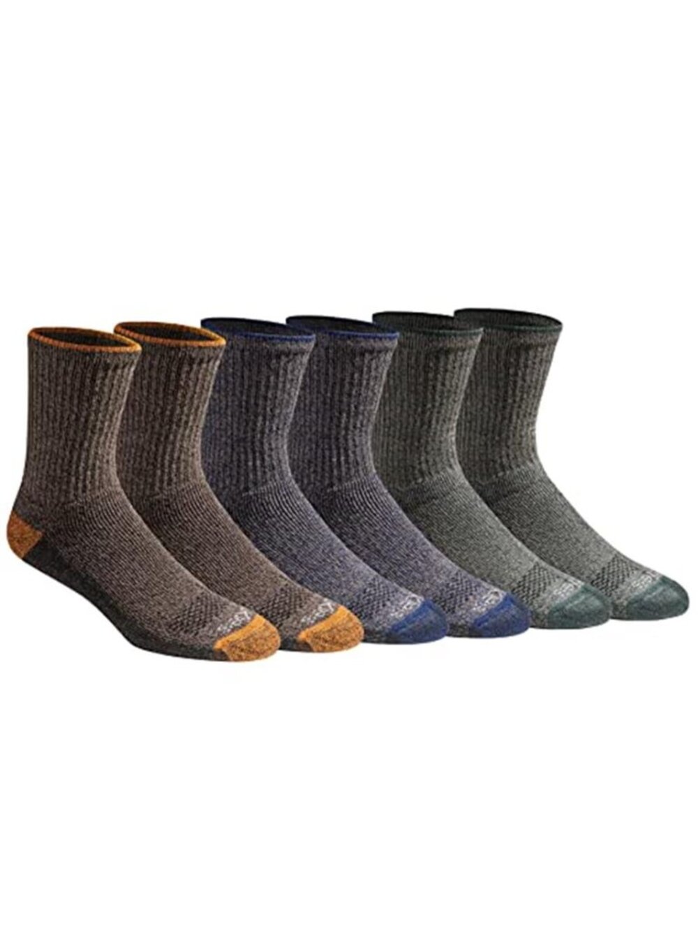 Men's Mid Crew Moisture Wicking Work Socks Cushion Arch Support Multipack